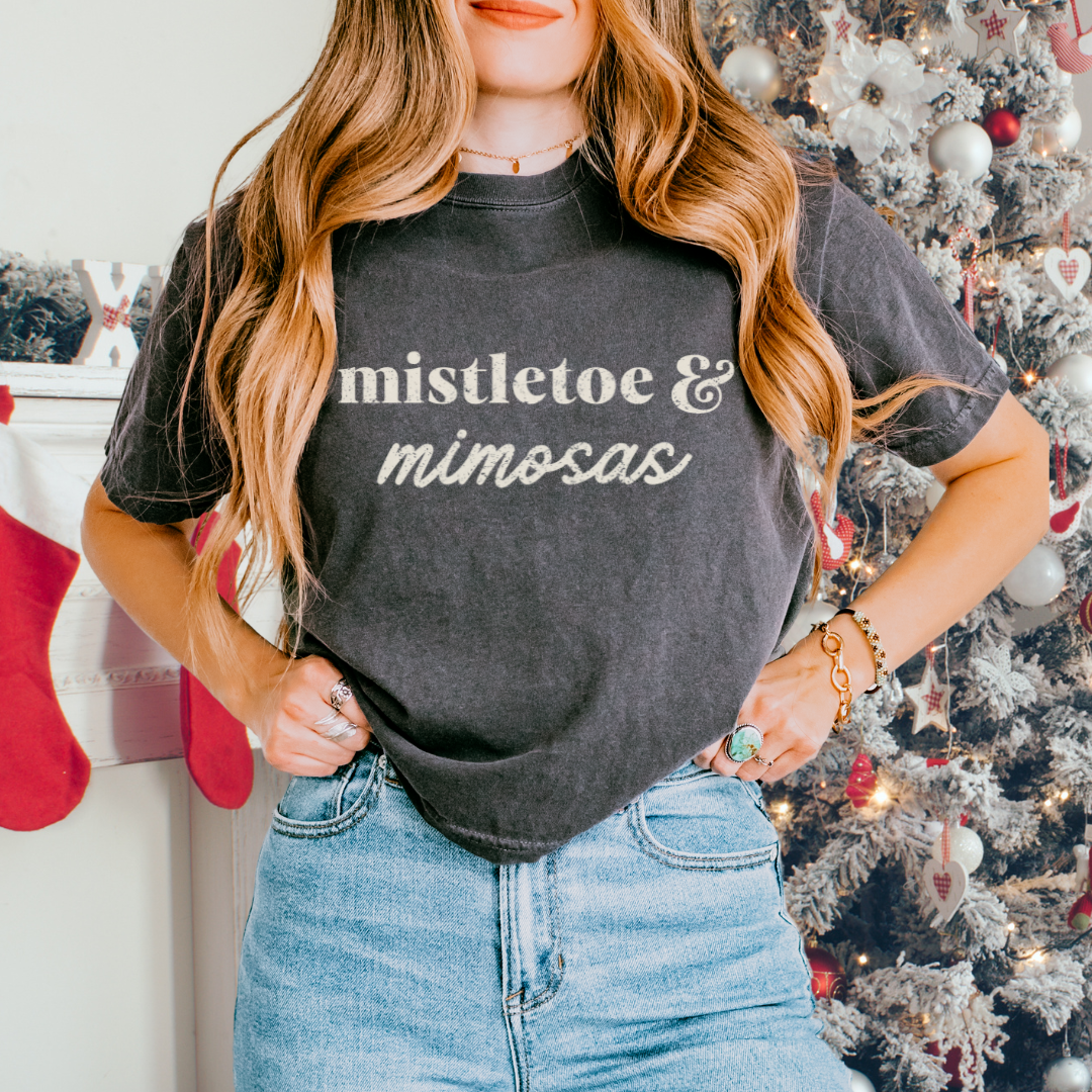 Mistletoe & Mimosas Boxy Tee
