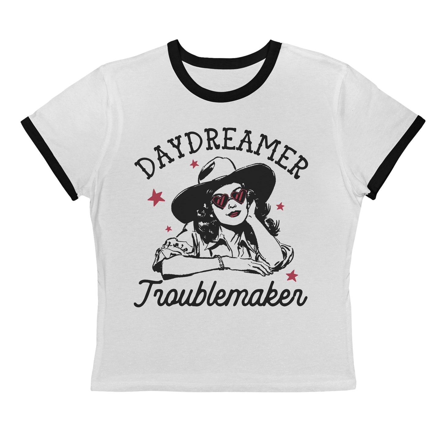 Daydreamer Trouble Maker Cowgirl Ringer Tee
