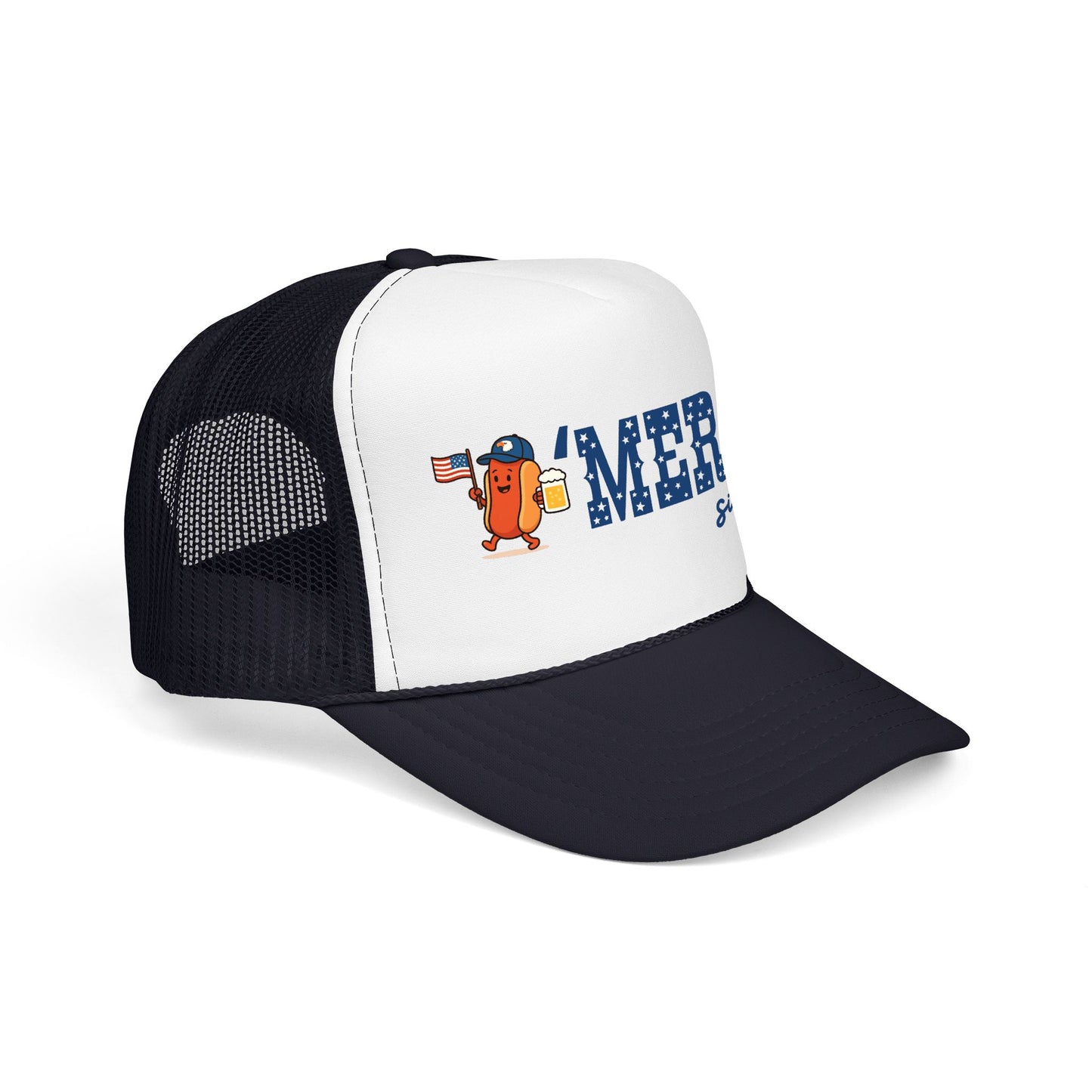 Merica Patriotic Hot Dog Trucker Hat