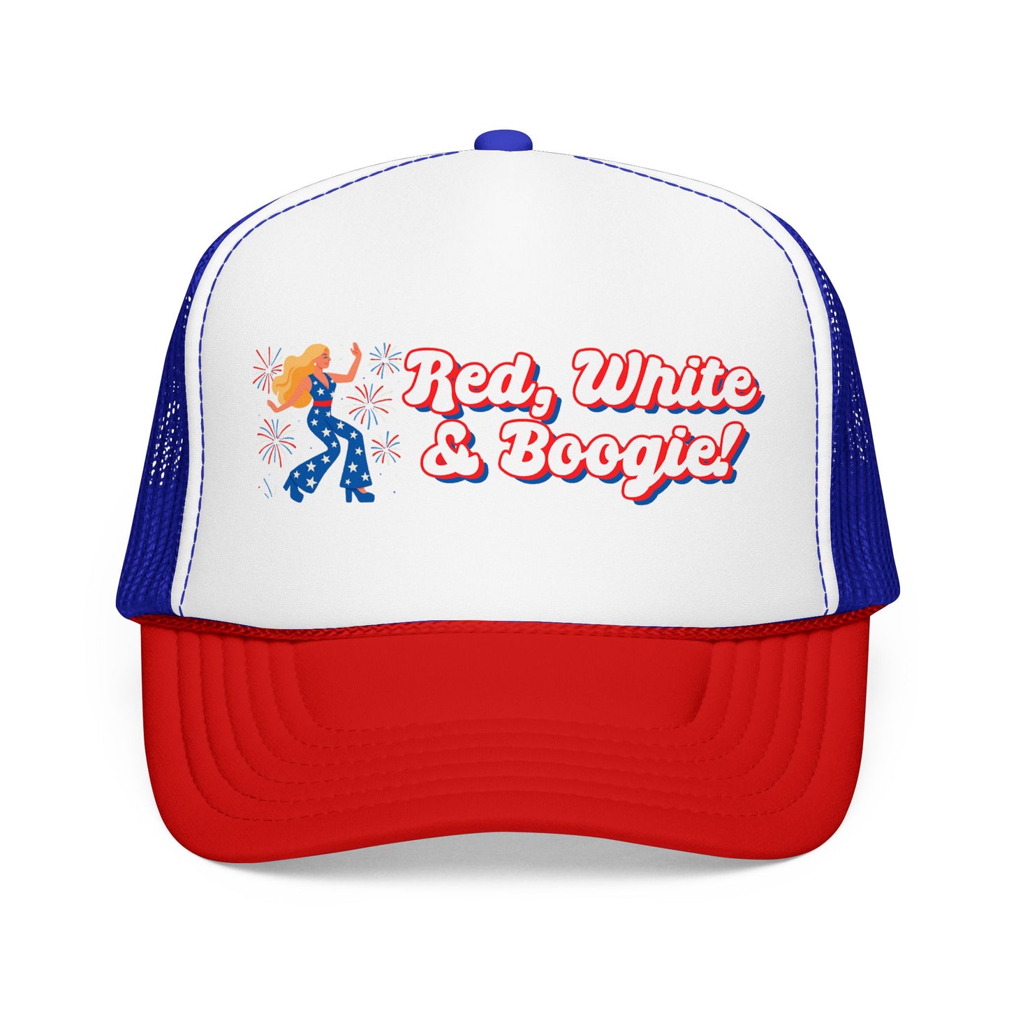Red, White & Boogie Foam Trucker Hat