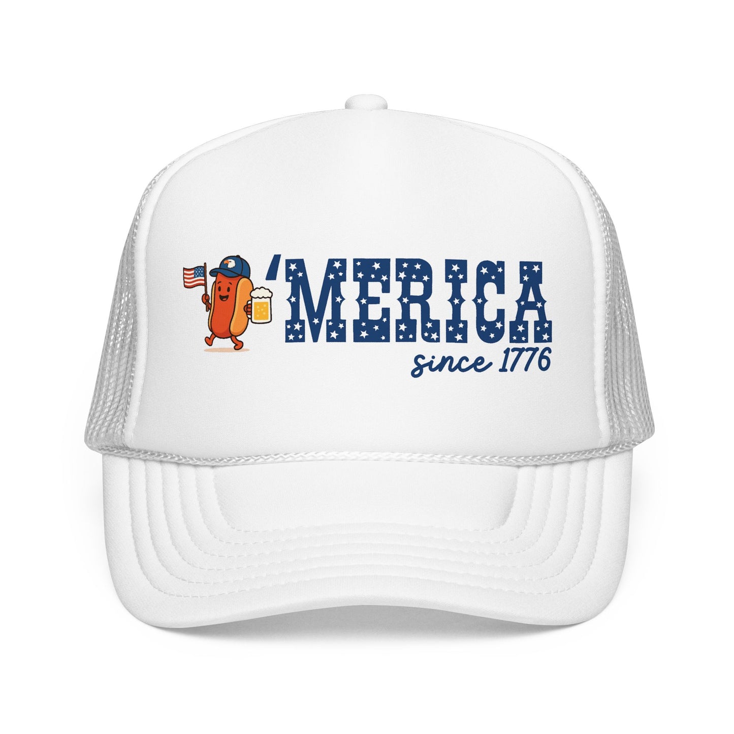 Merica Patriotic Hot Dog Trucker Hat