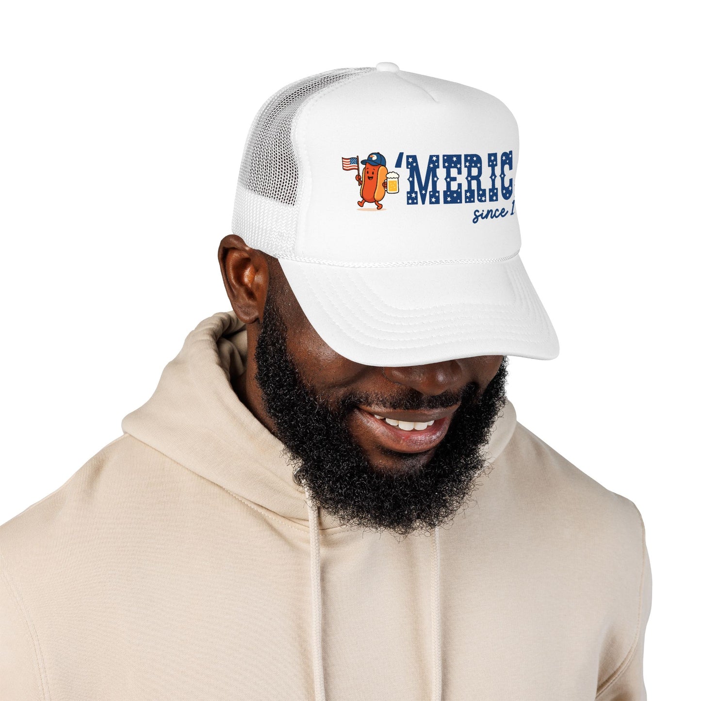 Merica Patriotic Hot Dog Trucker Hat