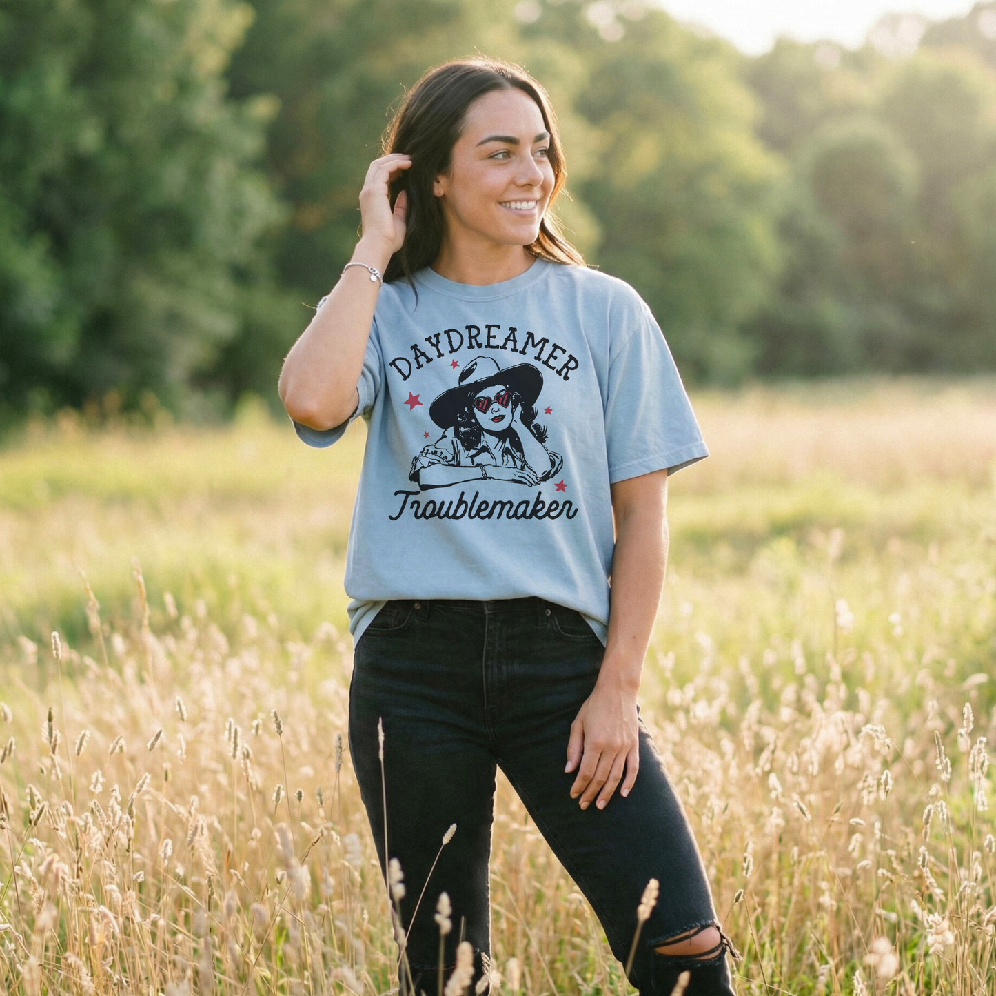 Daydreamer Troublemaker Cowgirl Tee