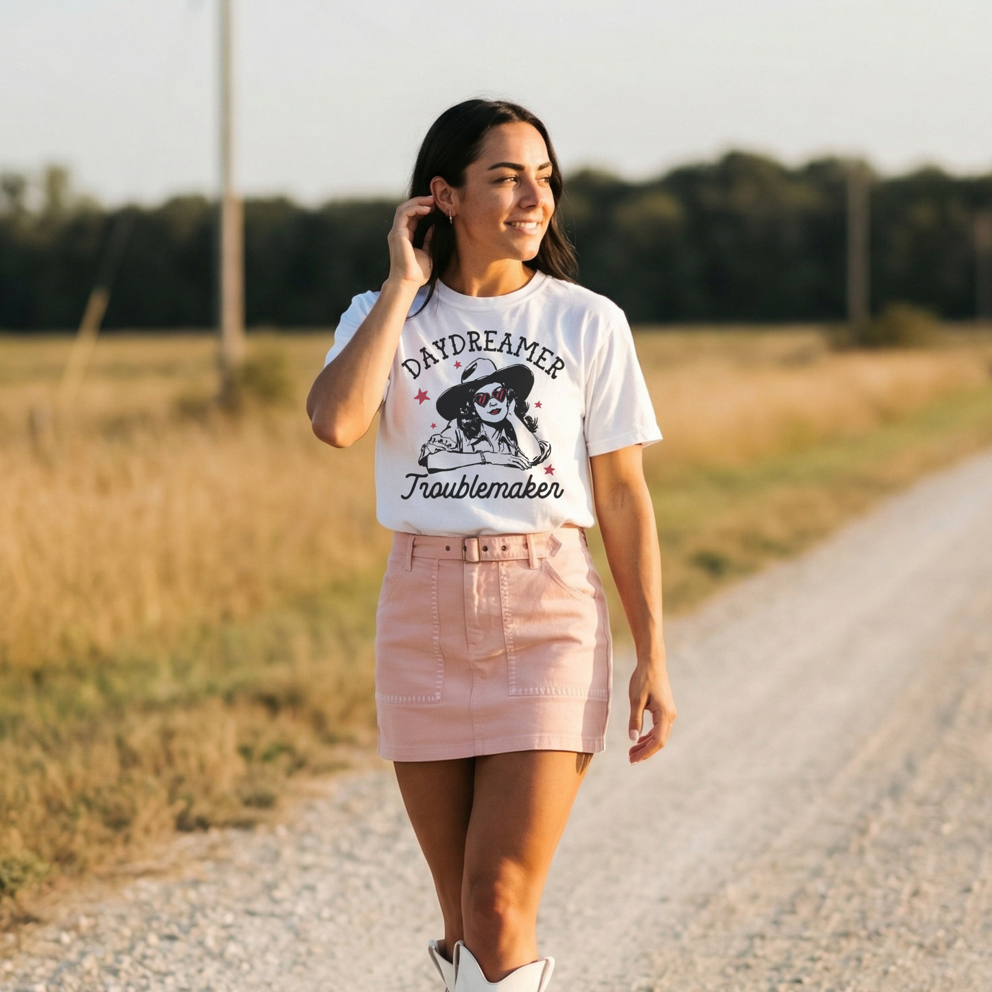 Daydreamer Troublemaker Cowgirl Tee
