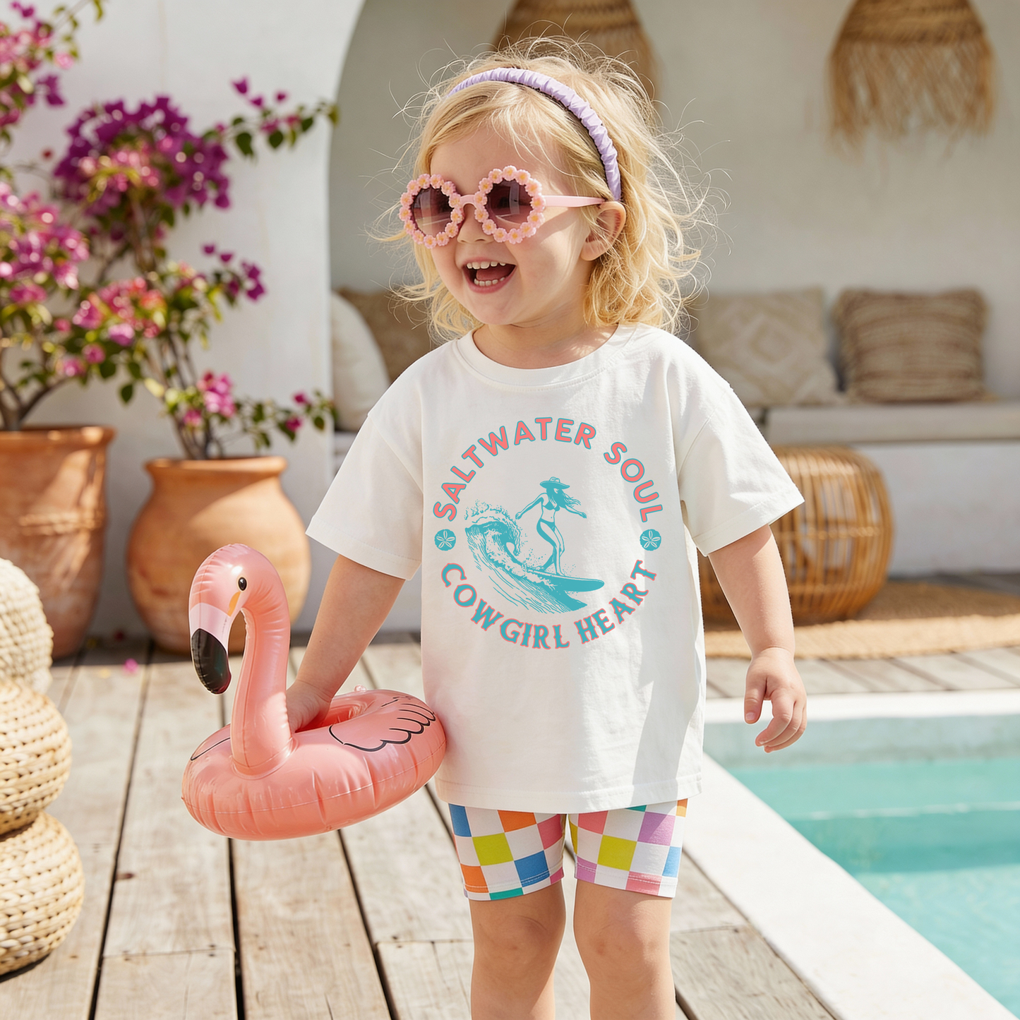 Saltwater Soul, Cowgirl Heart Kids Tee