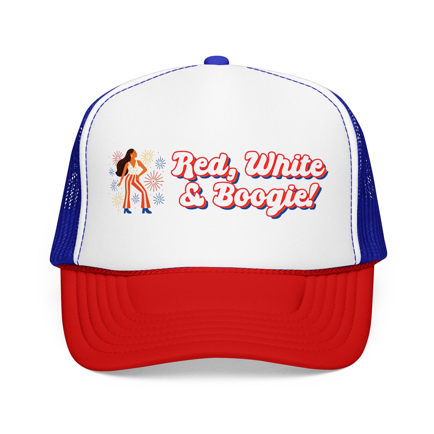 Red, White & Boogie Foam Trucker Hat - V1