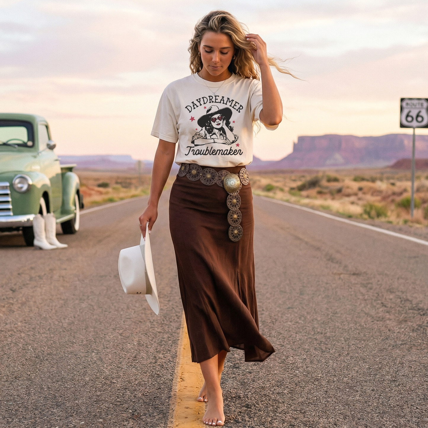 Daydreamer Troublemaker Cowgirl Tee