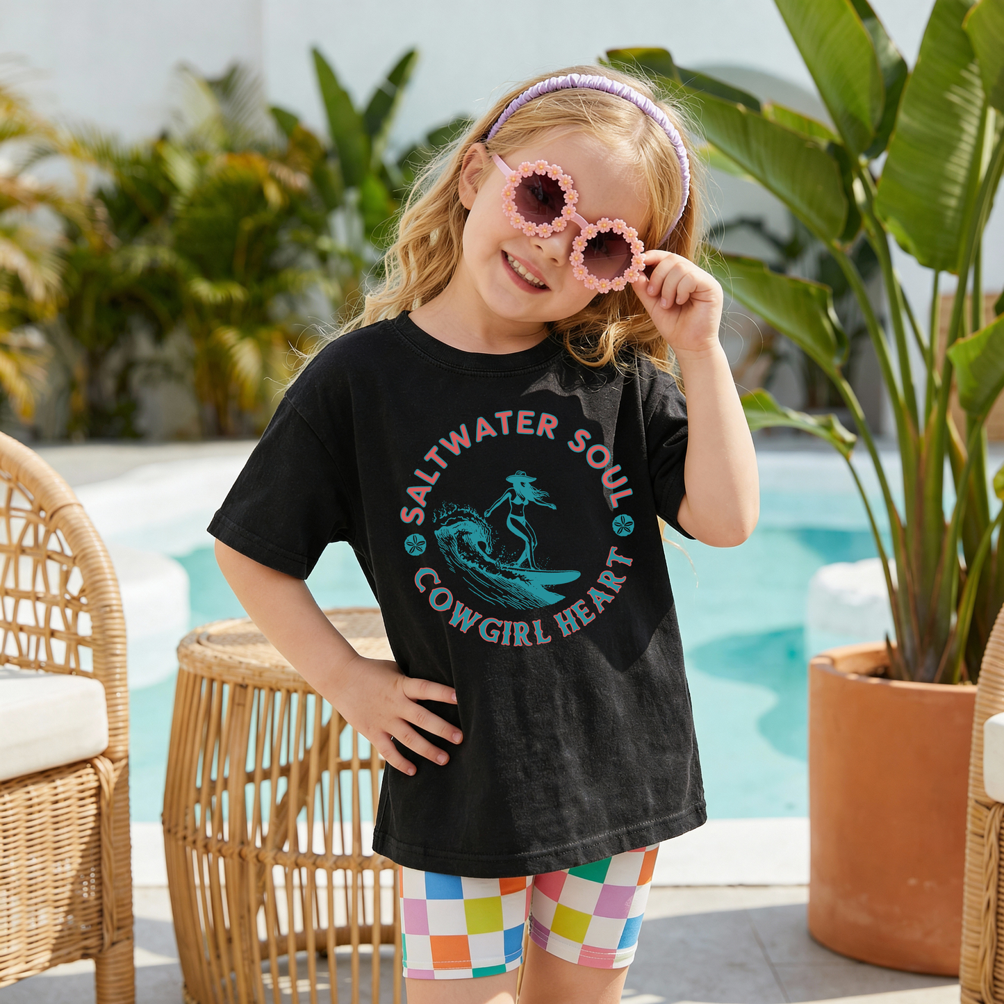 Saltwater Soul, Cowgirl Heart Kids Tee