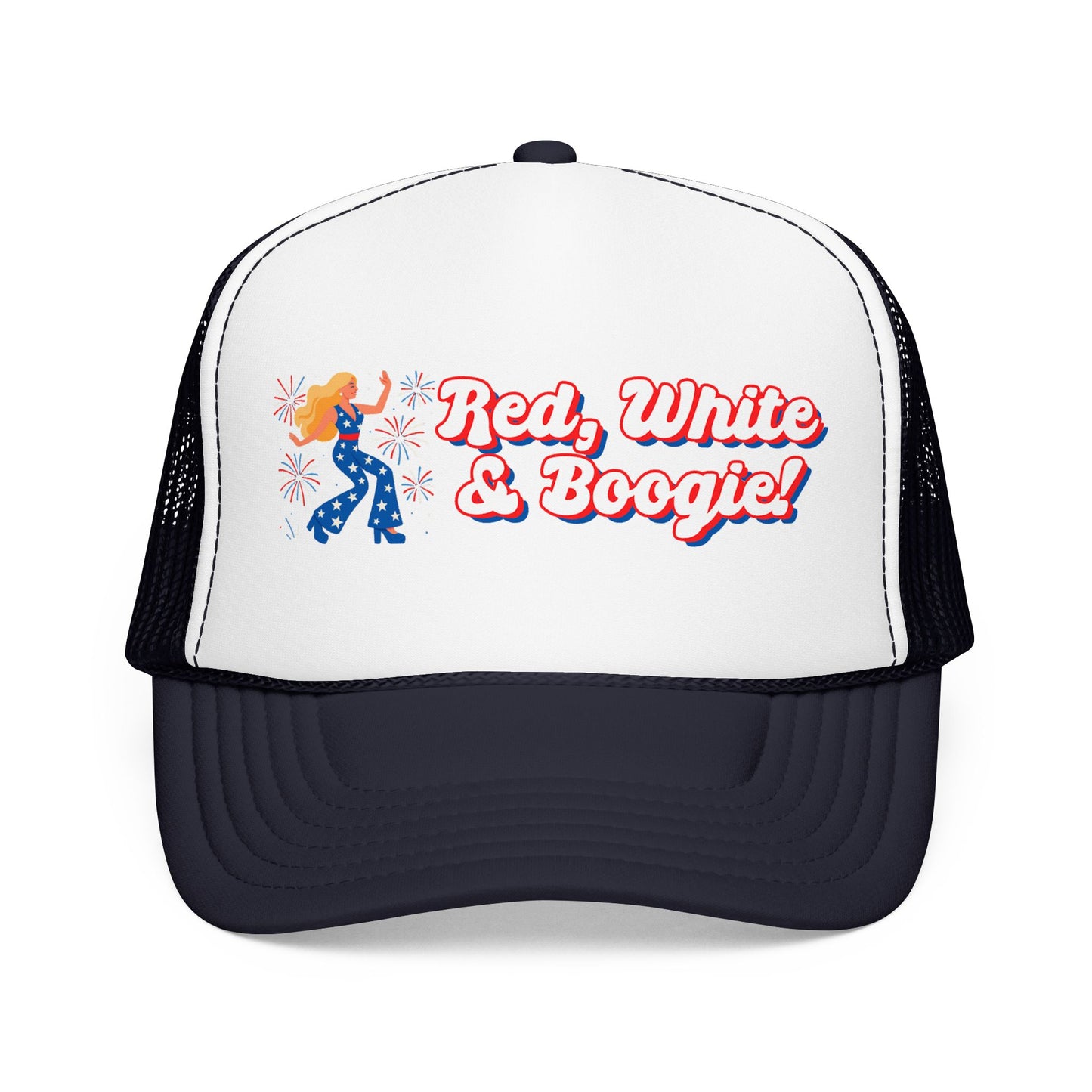 Red, White & Boogie Foam Trucker Hat