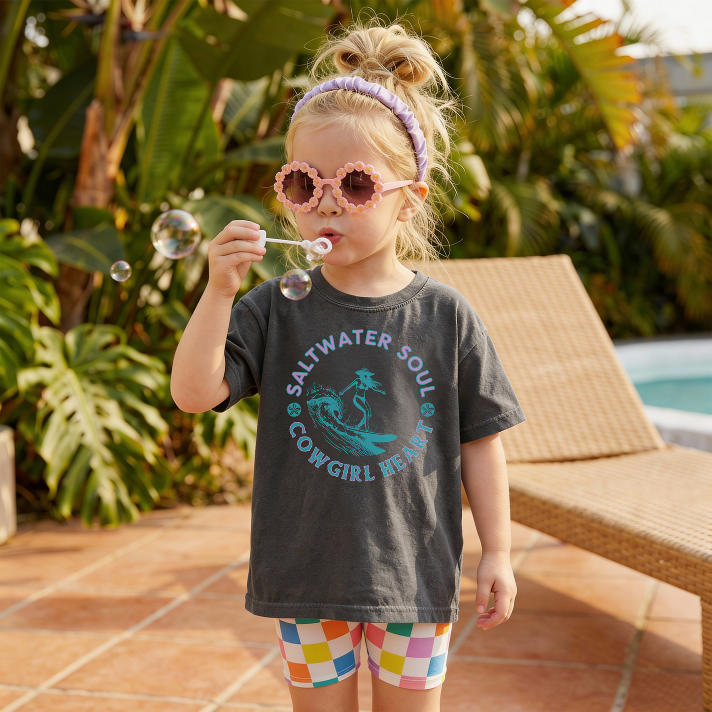 Saltwater Soul, Cowgirl Heart Kids Tee