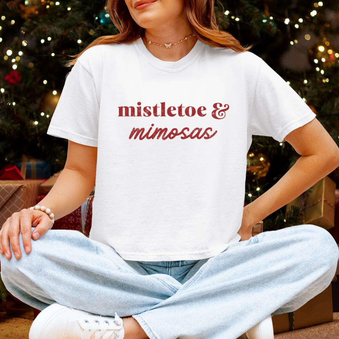 Mistletoe & Mimosas Boxy Tee