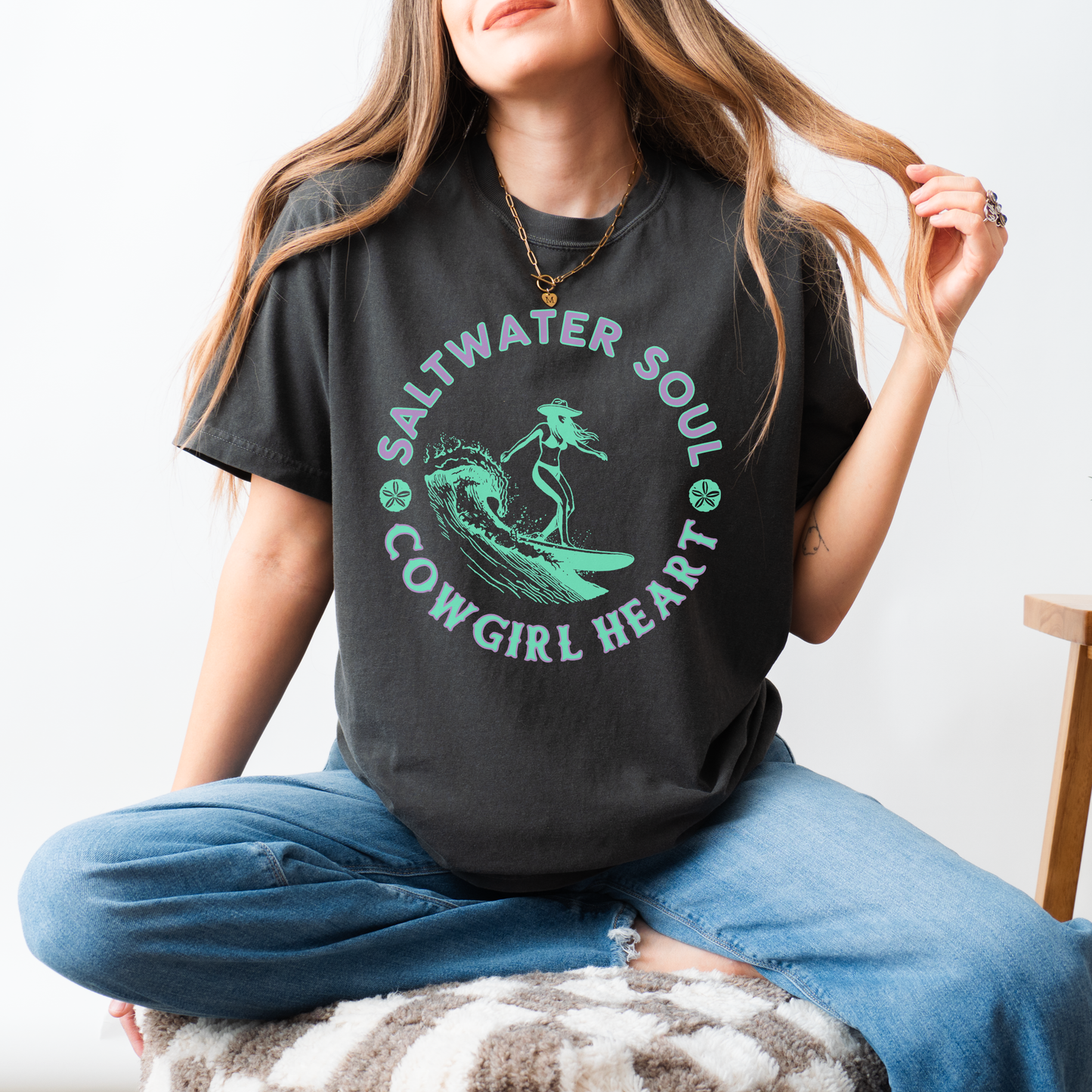 Saltwater Soul Cowgirl Heart Tee