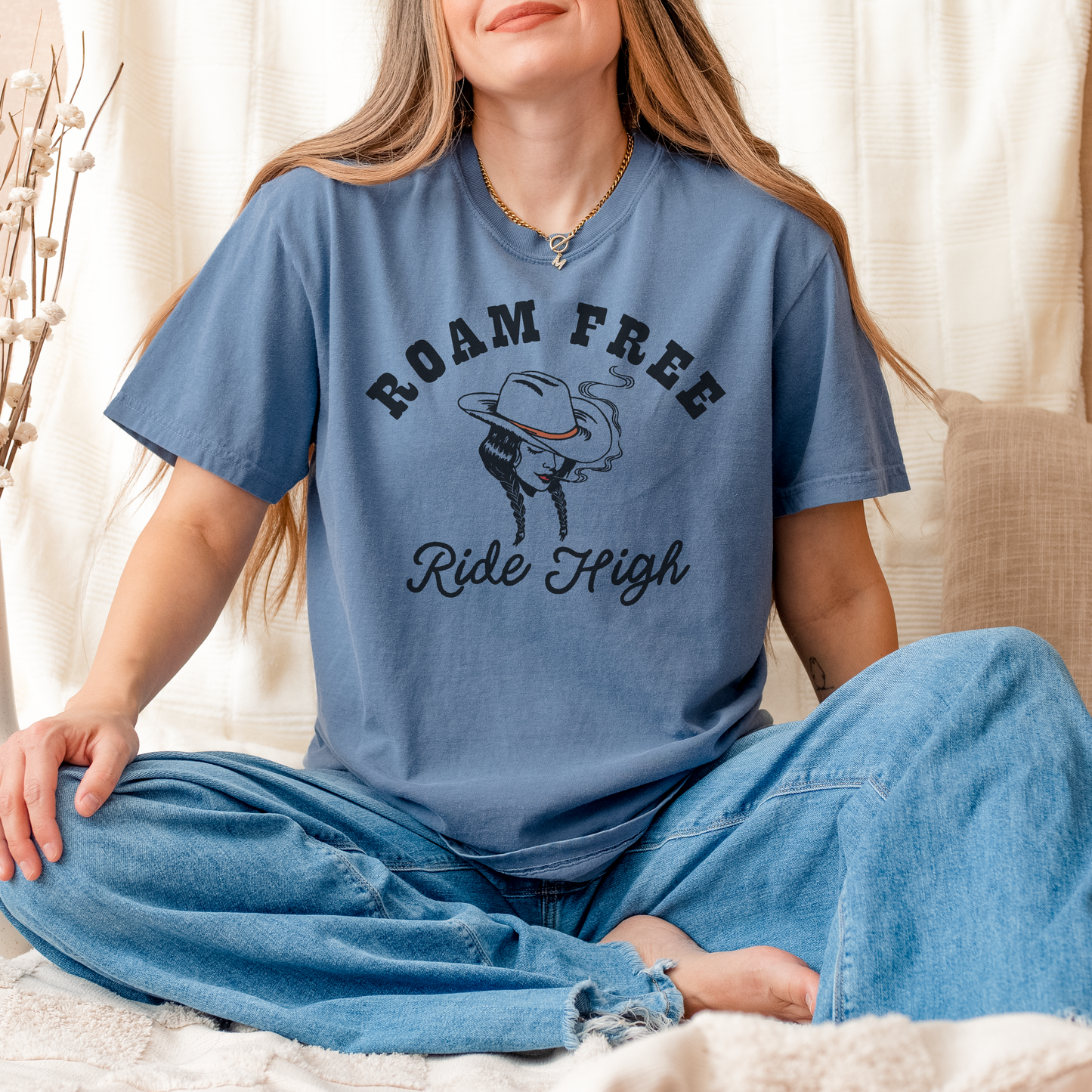 Roam Free Ride High Cowgirl Tee