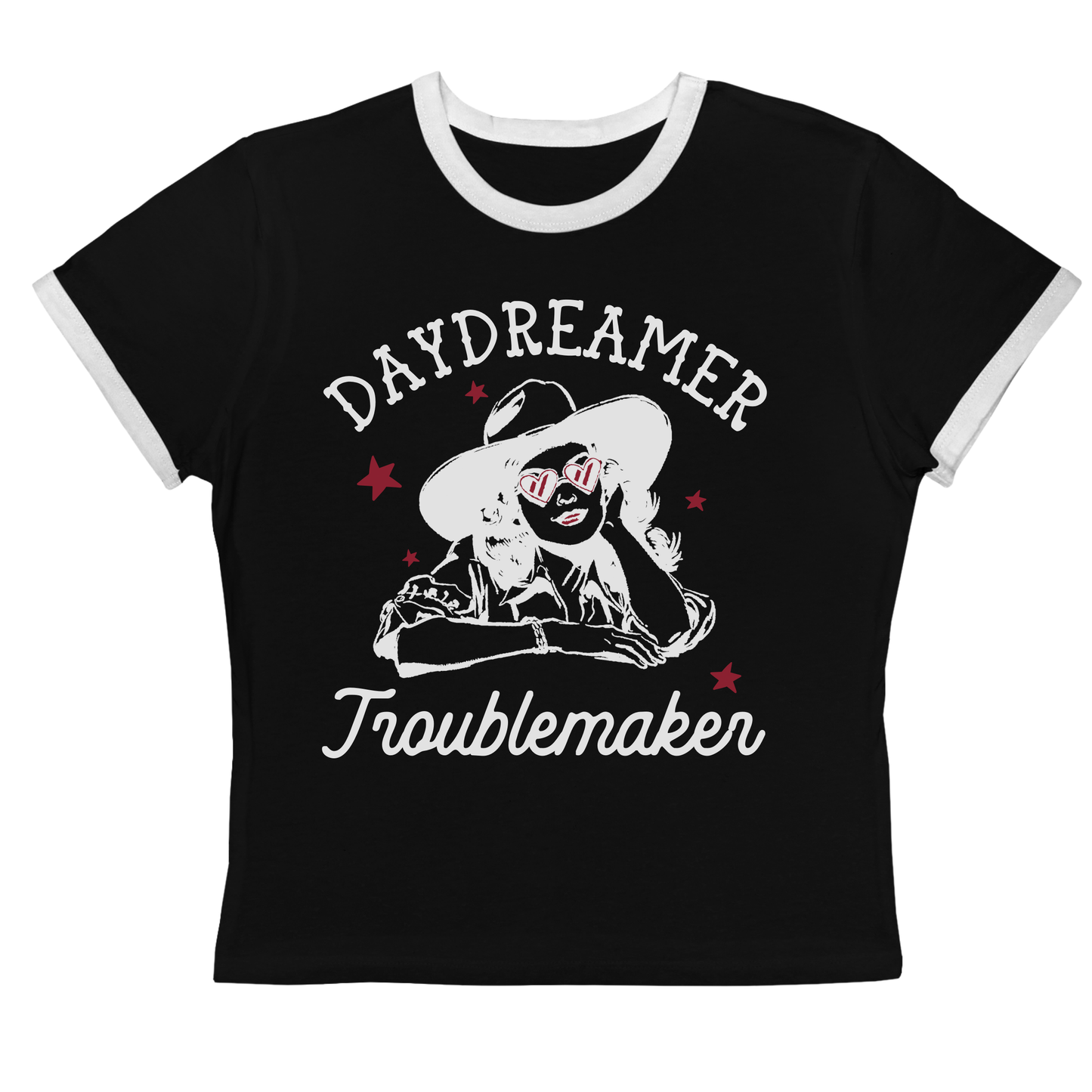 Daydreamer Trouble Maker Cowgirl Ringer Tee