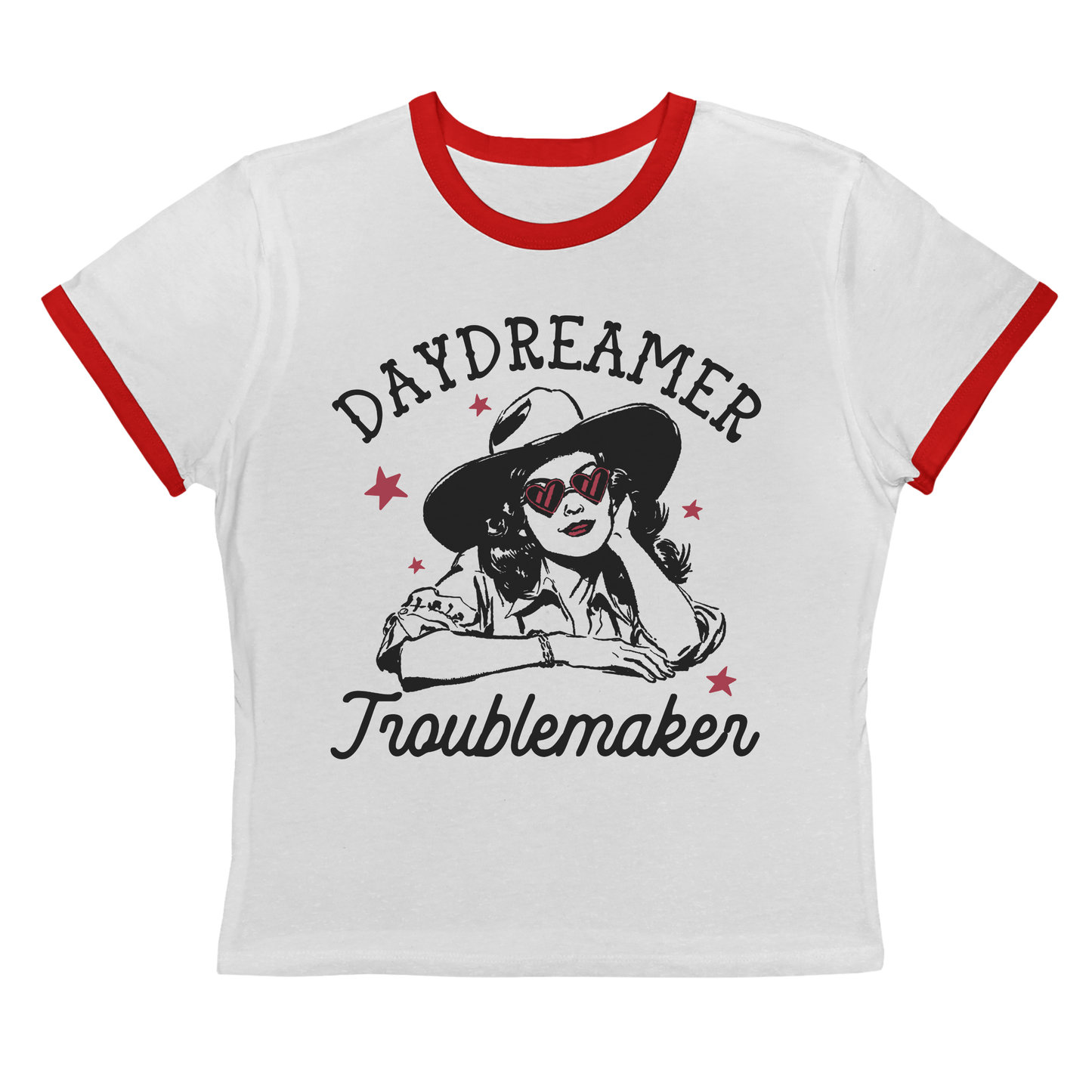 Daydreamer Trouble Maker Cowgirl Ringer Tee