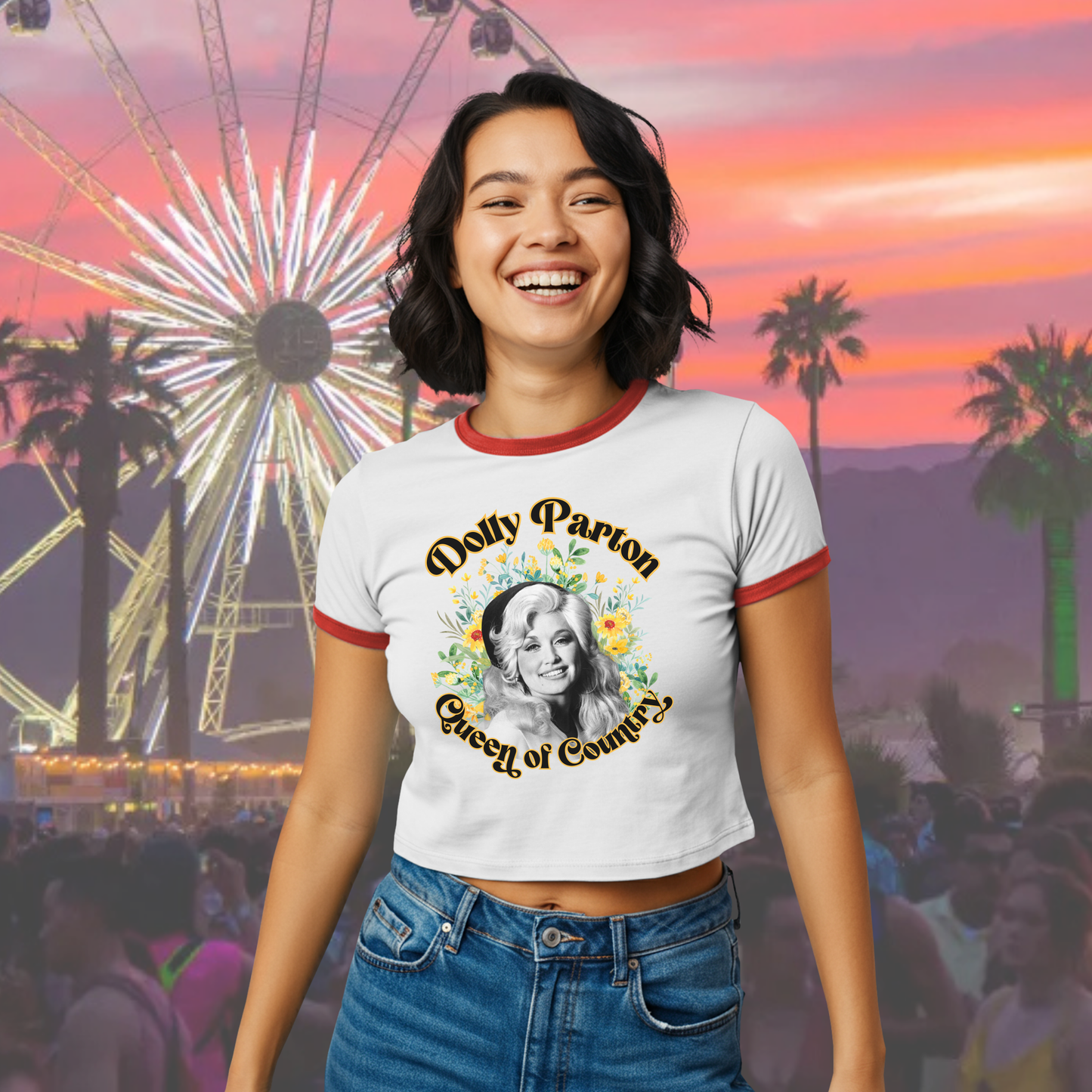 Dolly Queen of Country Ringer Tee