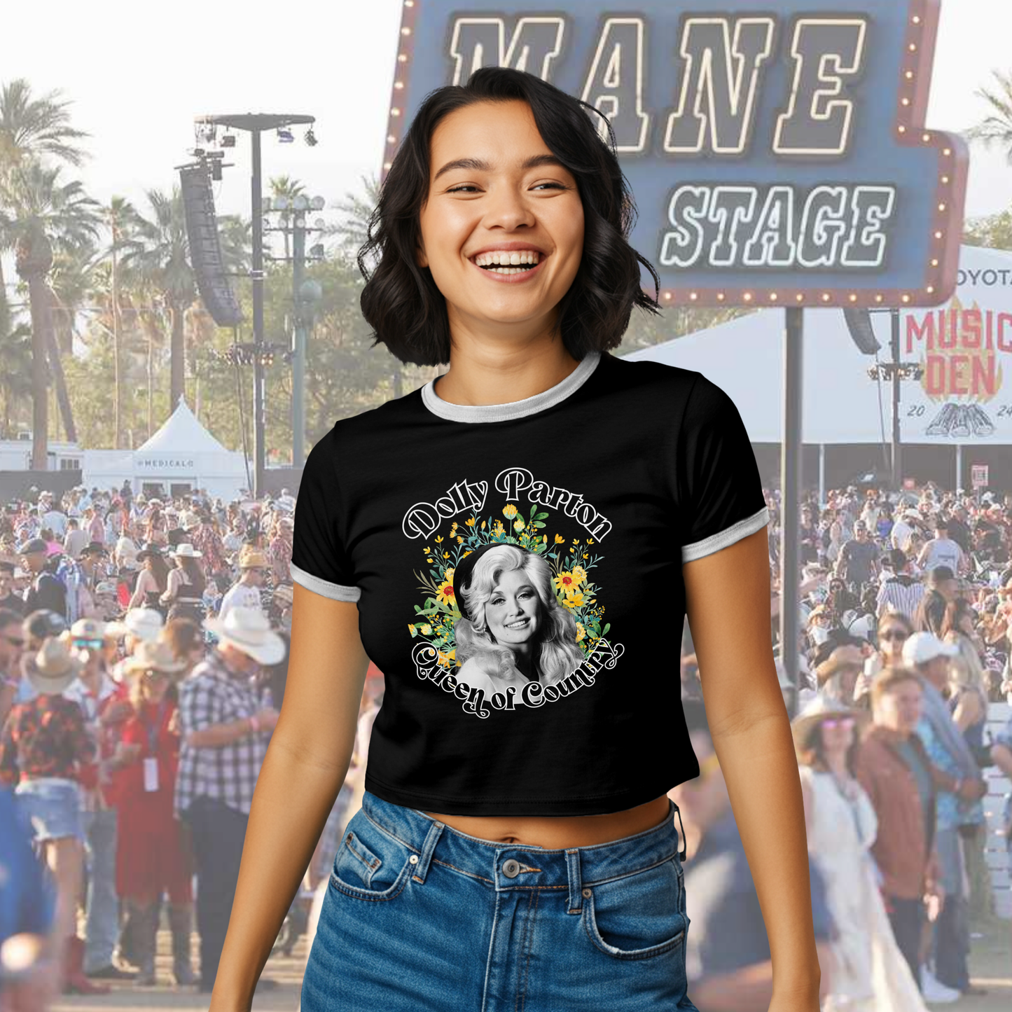 Dolly Queen of Country Ringer Tee