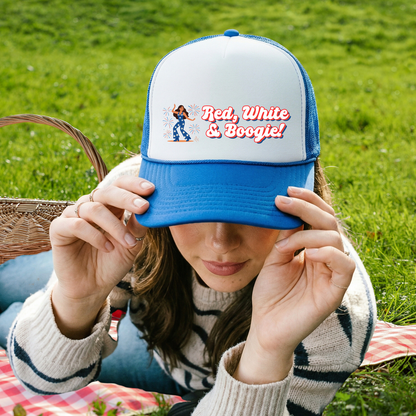 Red, White & Boogie Foam Trucker Hat