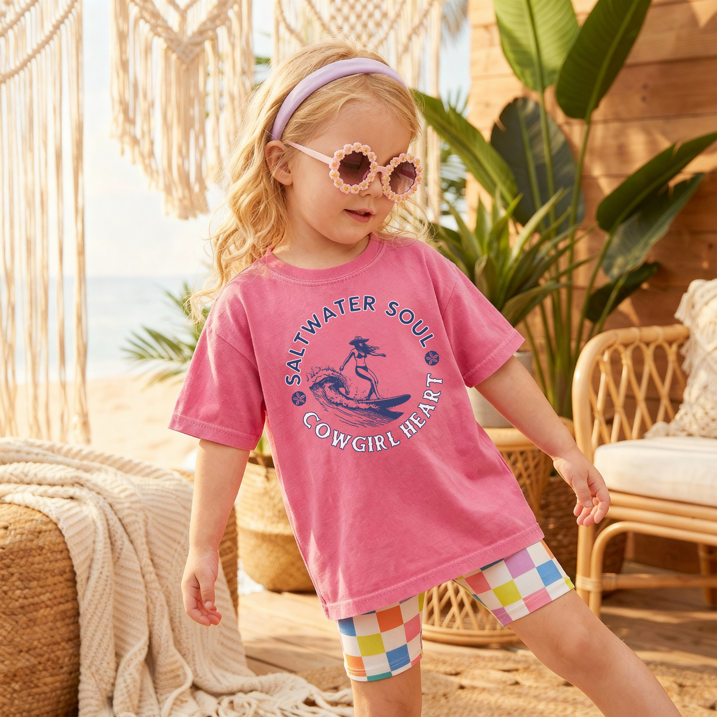 Saltwater Soul, Cowgirl Heart Kids Tee