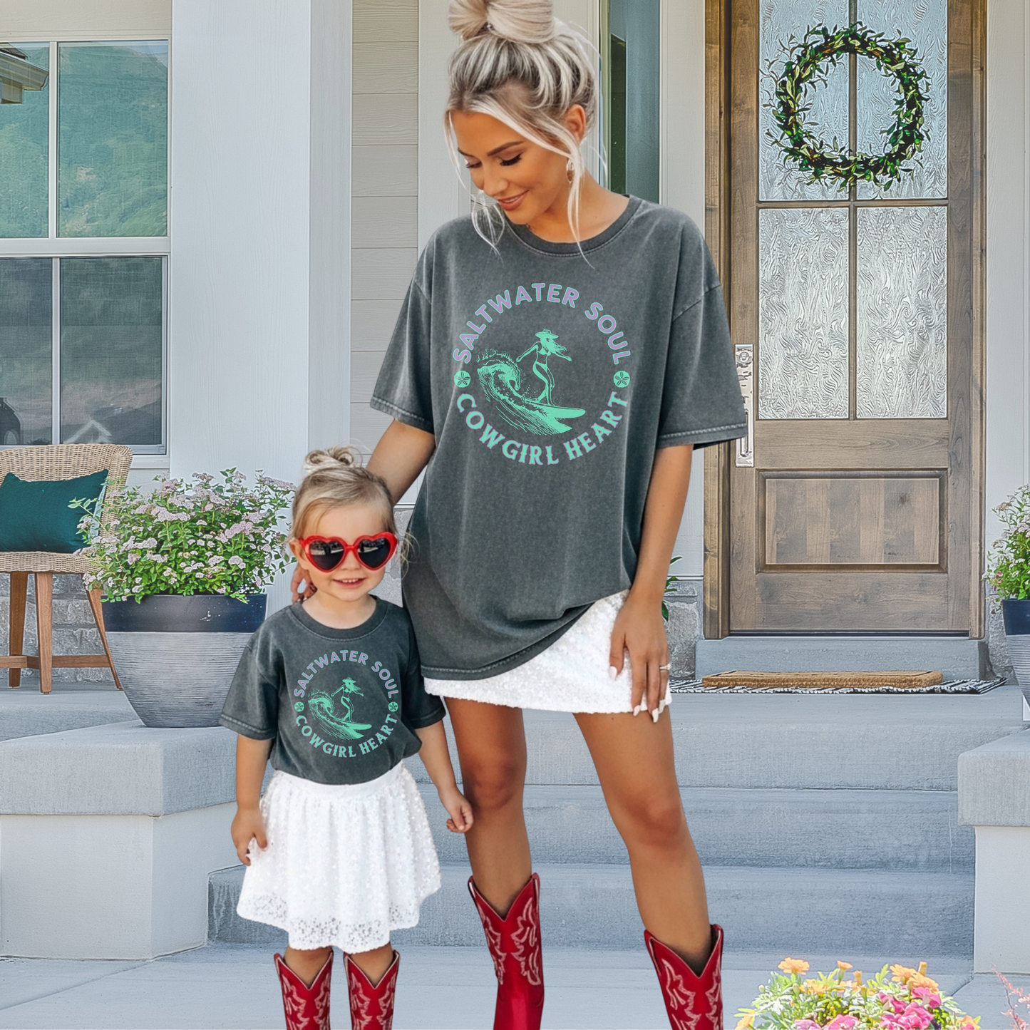 Saltwater Soul, Cowgirl Heart Kids Tee