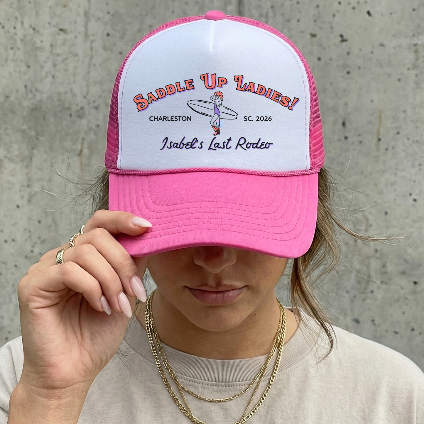 Saddle Up Ladies Girls Trip Trucker | Customizable