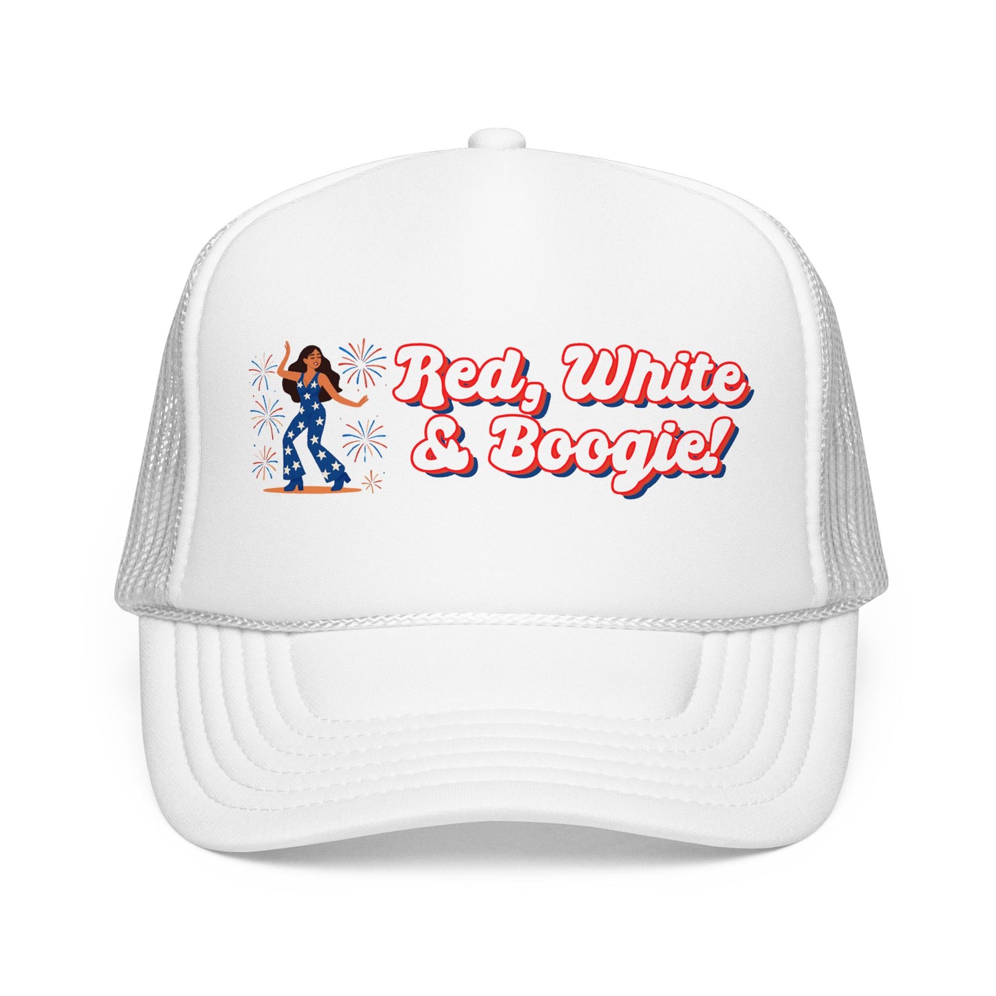 Red, White & Boogie Foam Trucker Hat