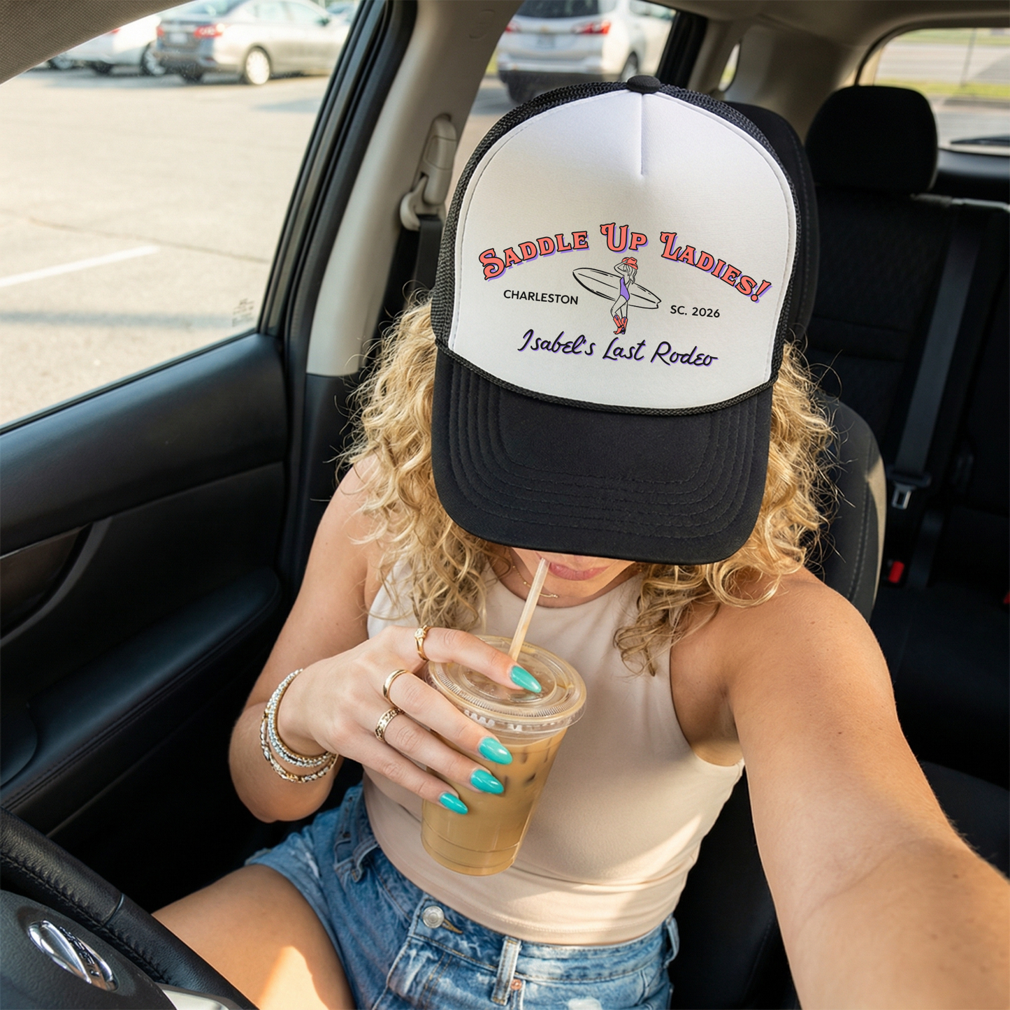 Saddle Up Ladies Girls Trip Trucker | Customizable