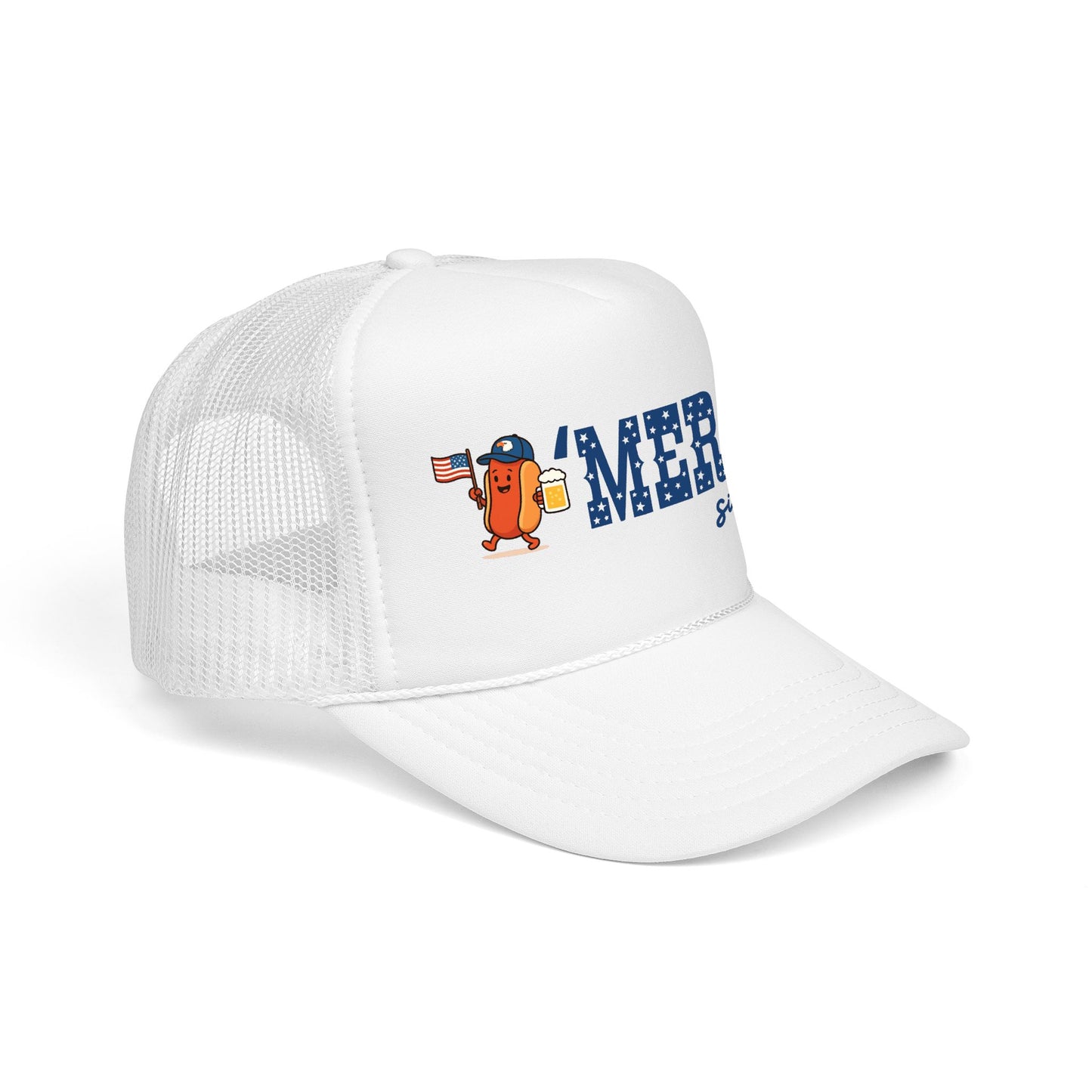 Merica Patriotic Hot Dog Trucker Hat