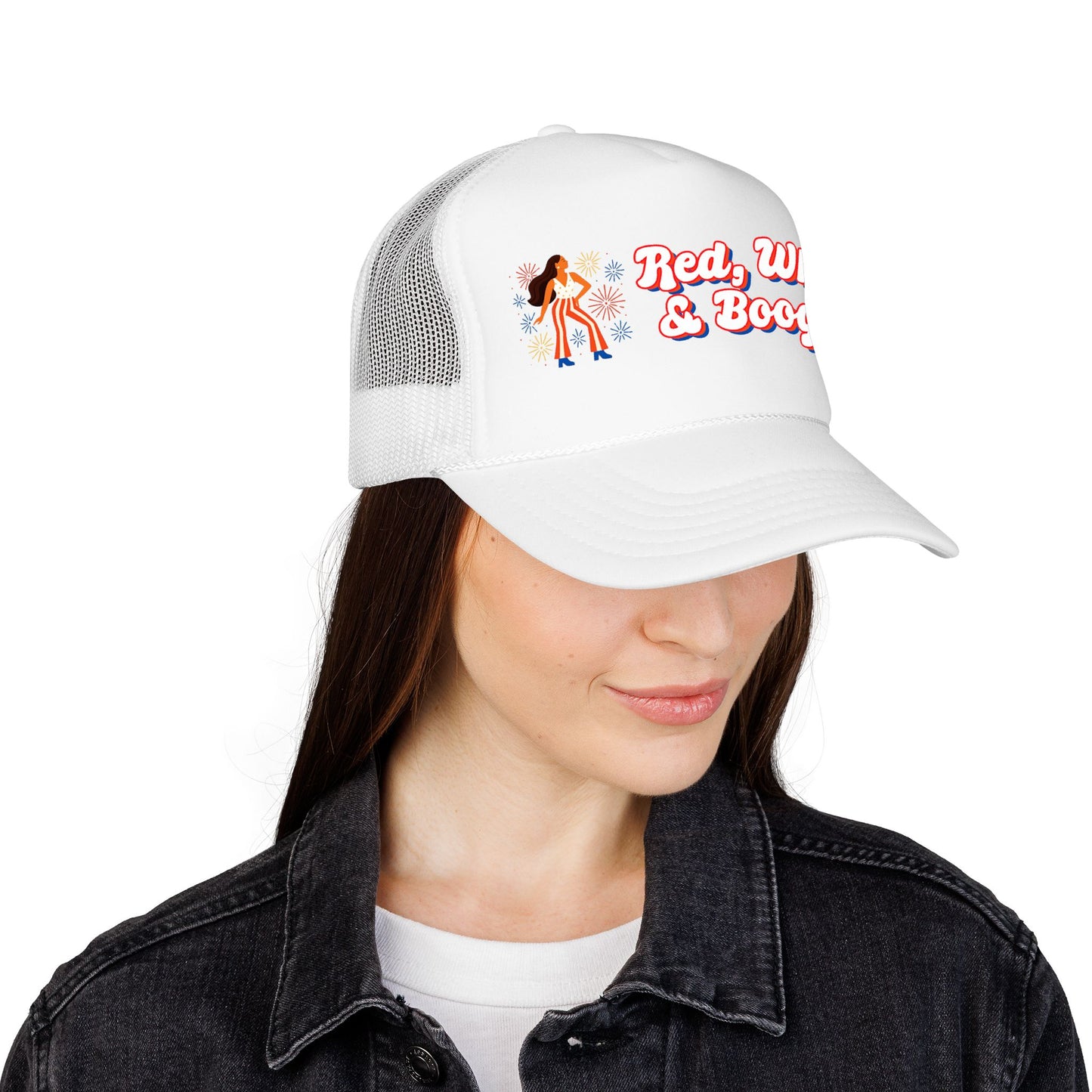Red, White & Boogie Foam Trucker Hat - V1