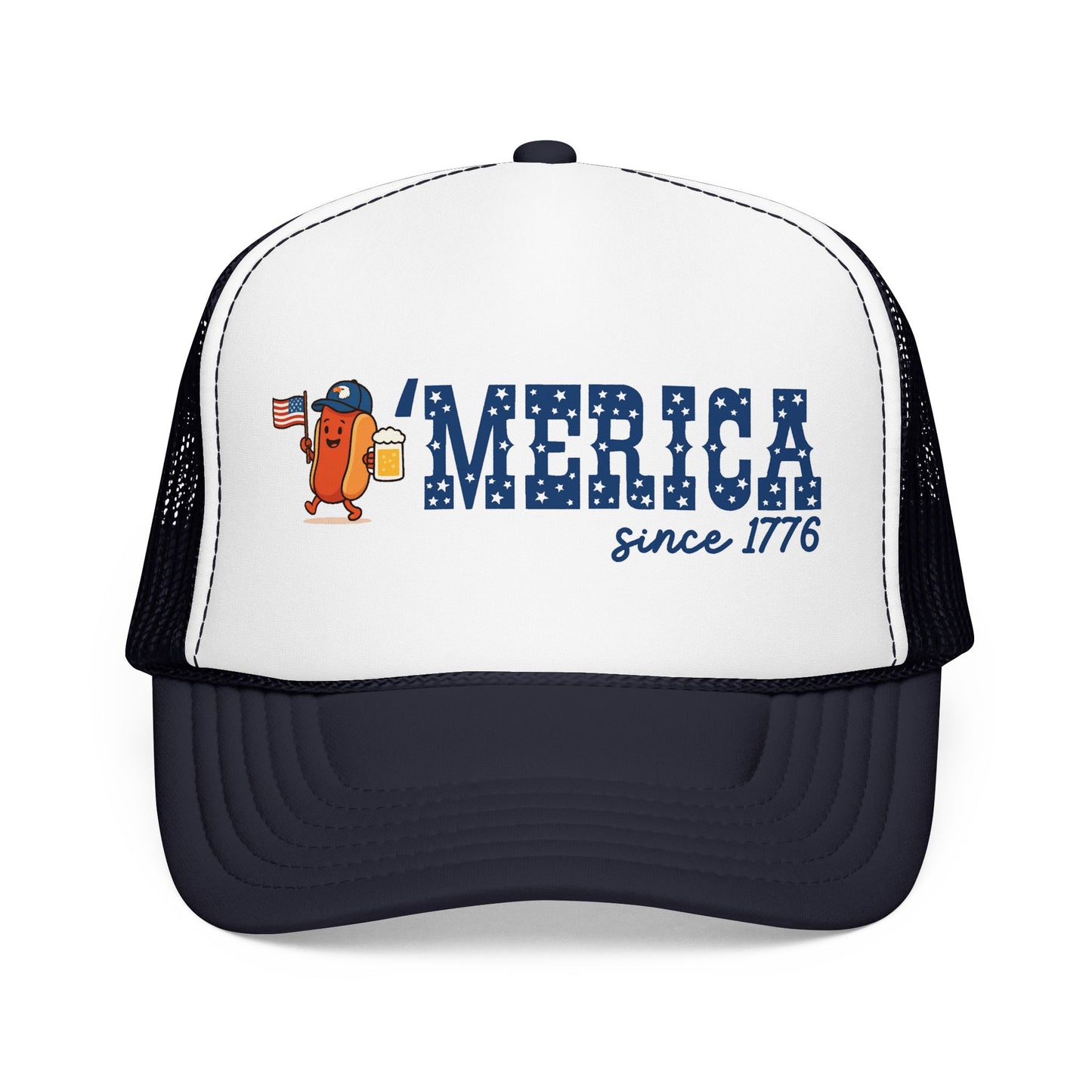 Merica Patriotic Hot Dog Trucker Hat