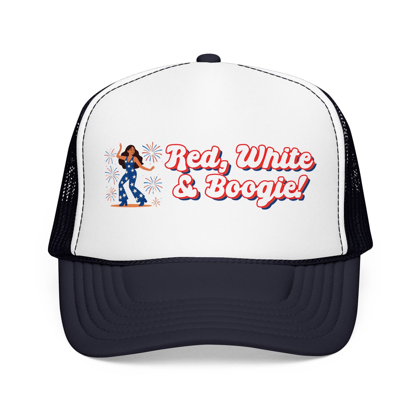 Red, White & Boogie Foam Trucker Hat